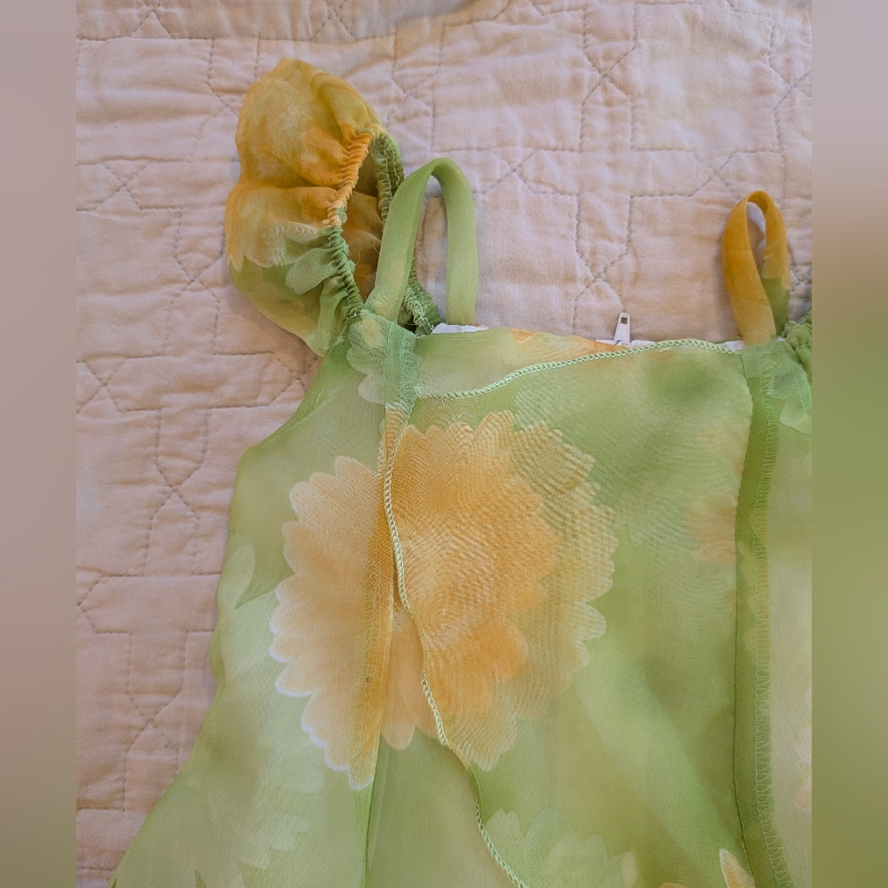 Vintage Y2K Toddler Maxi Midi Spring Summer Easter Fairycore Groovy Daisy Dress - Picture 4 of 5